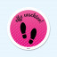 Vloersticker - 1,5m Voetstappen Effe wachten
