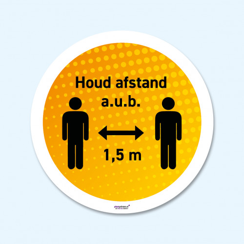 Vloersticker - Houd 1,5m afstand man-vrouw