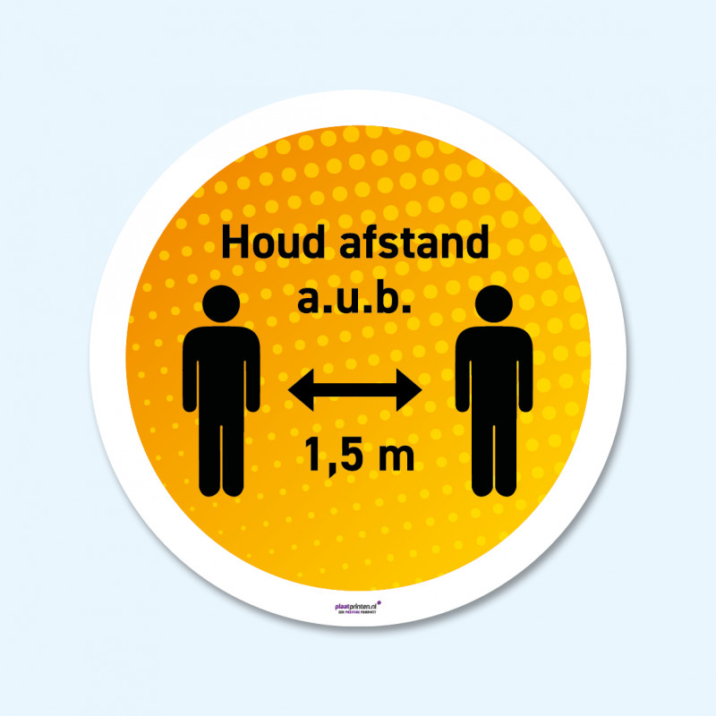Vloersticker - Houd 1,5m afstand man-vrouw