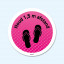 Vloersticker - 1,5m Voetstappen Slippers