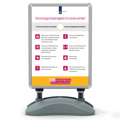 Stoepbordposter RIVM m.b.t. corona